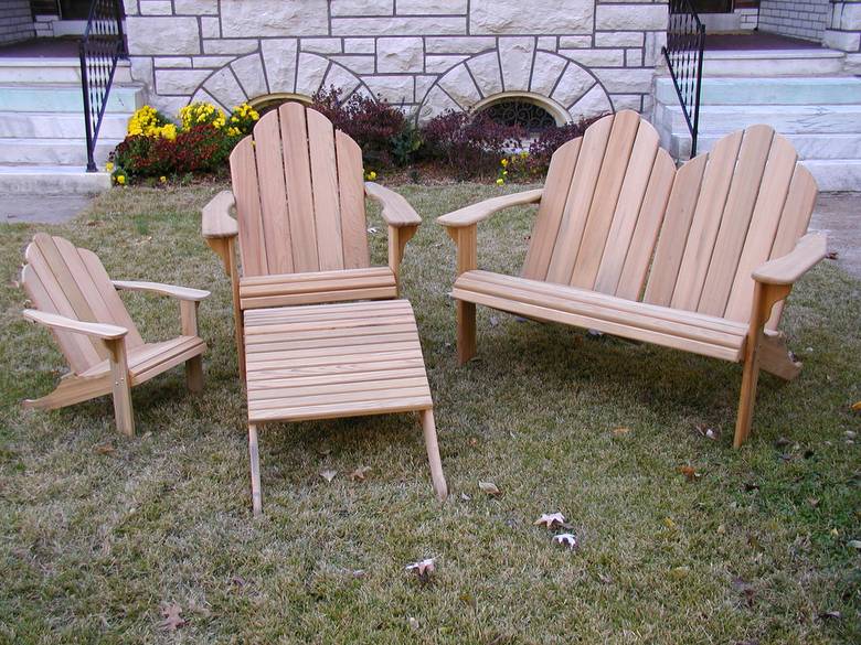 Outdoor Furniture Set / Outdoor furniture set constructed out of old-growth cypress
